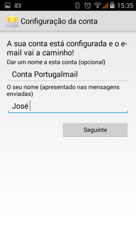 Configurar o e-mail em Android 7