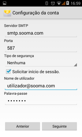 Configurar o e-mail em Android 5
